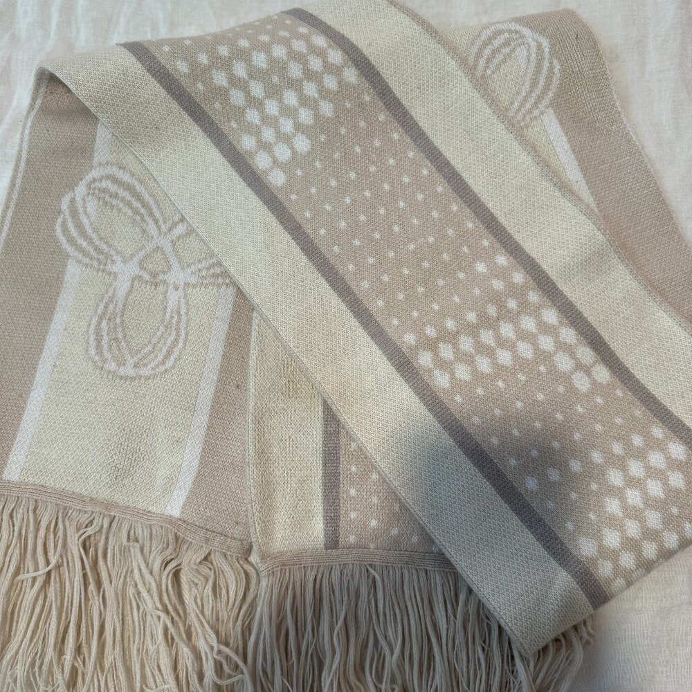 Aritzia Soft Cream and White Scarf